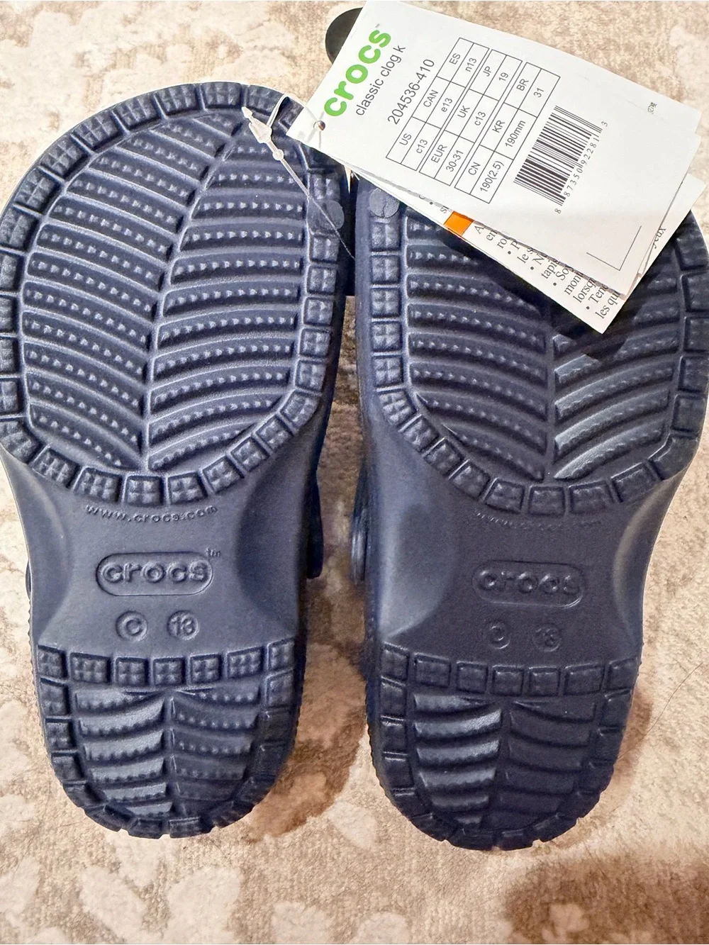 CROCS Kids Classic Clogs Roomy Fit in Navy Blue